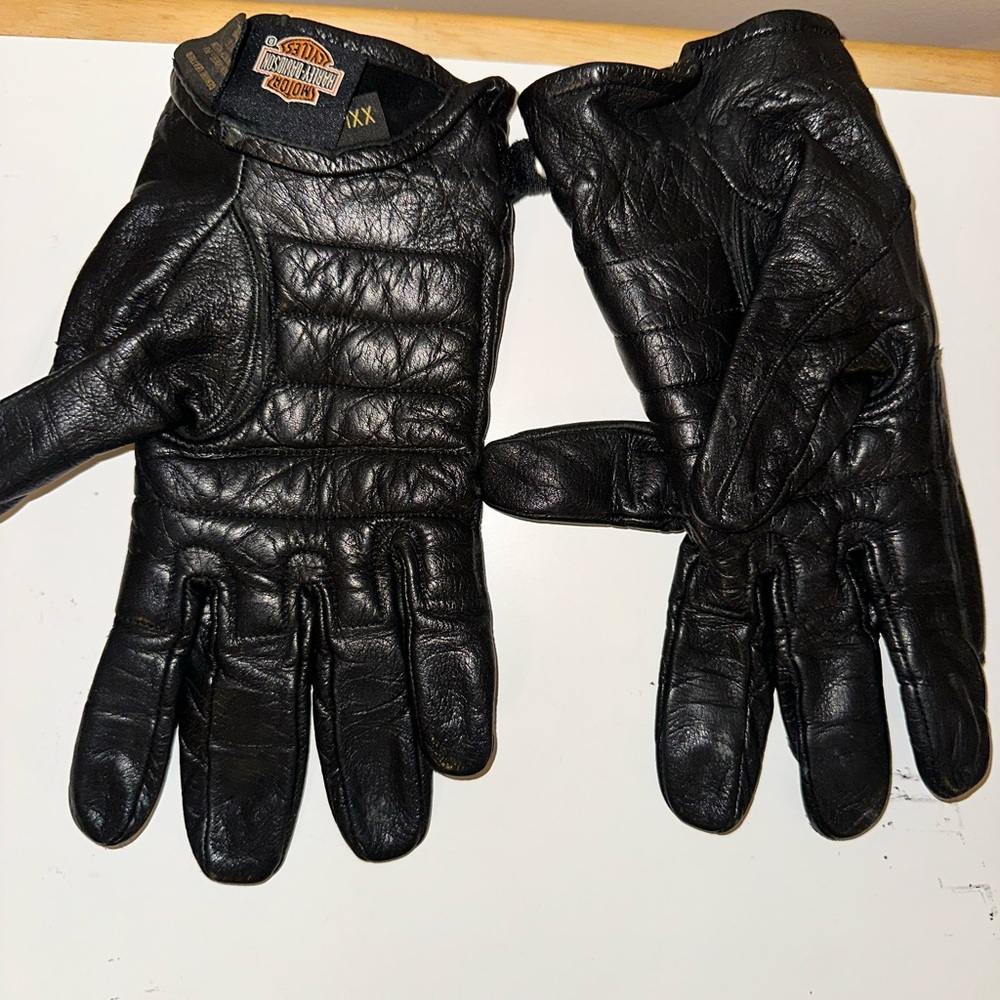 Black Harley Davidson Leather Gloves